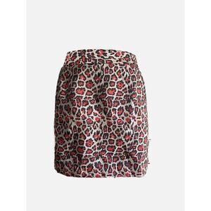 20. SEN red and metallic silver animal print mini skirt. M